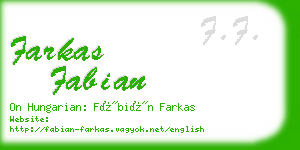 farkas fabian business card